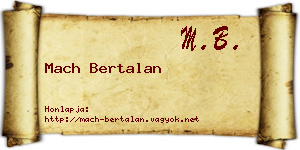 Mach Bertalan névjegykártya